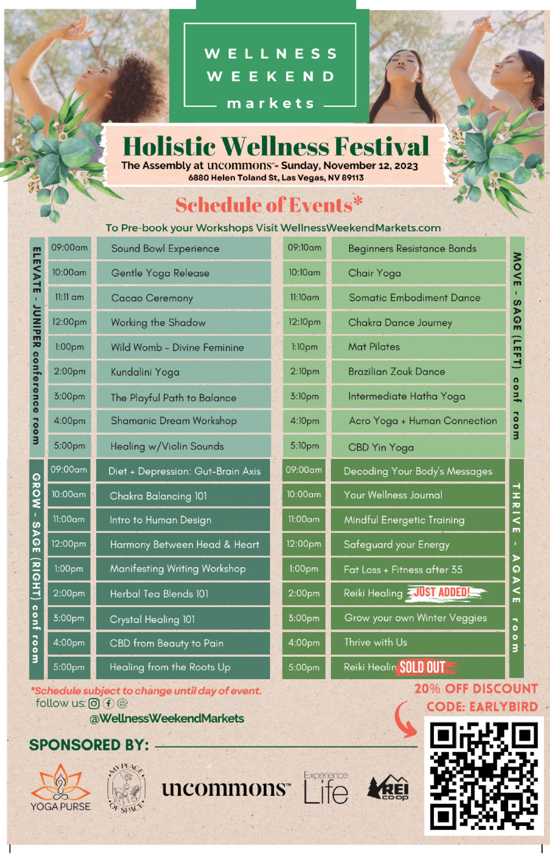 Schedule of Events - Printable